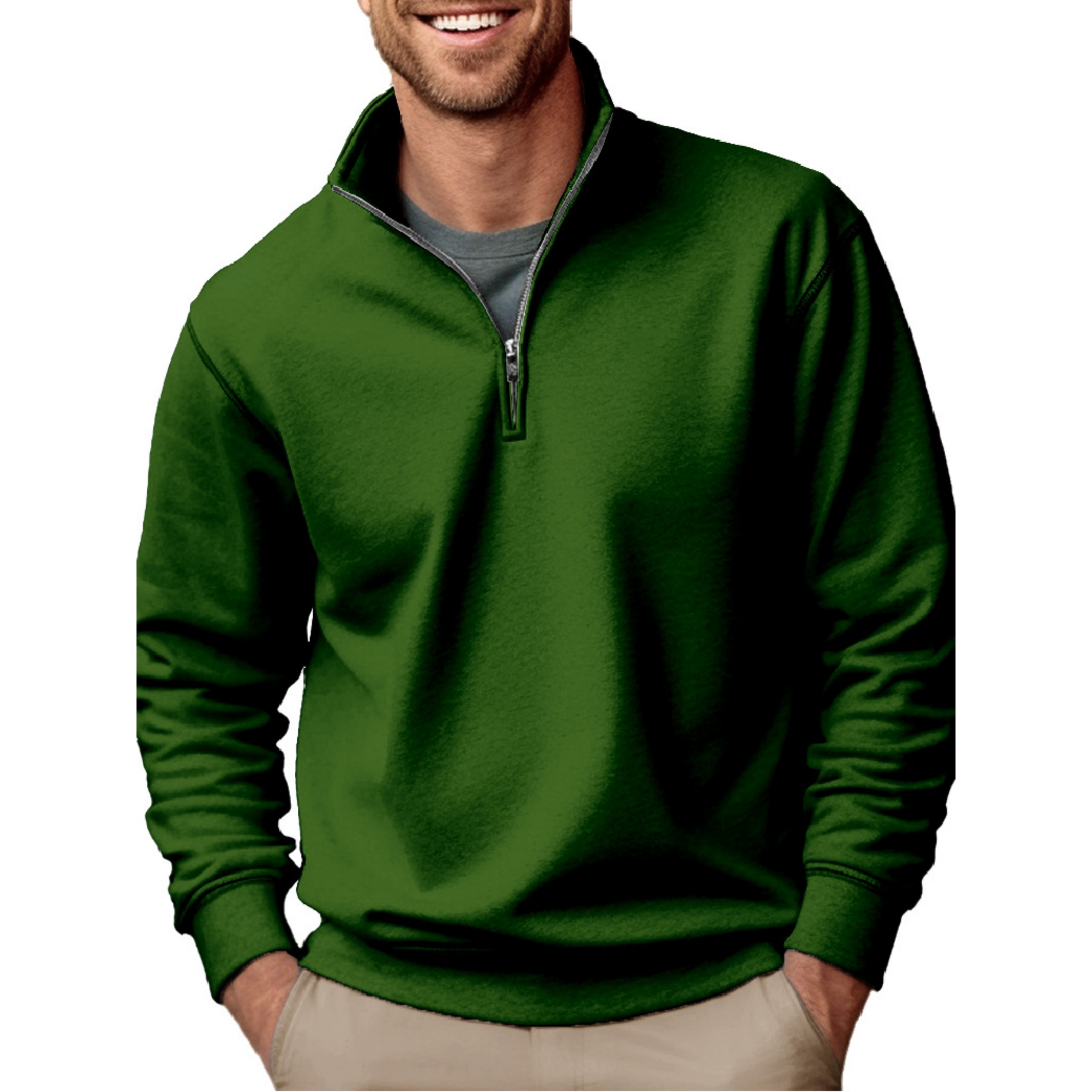 Men's Fashion Quarter Zip Pullover, custom hoodie or sweatshirt with logo imprint 9
