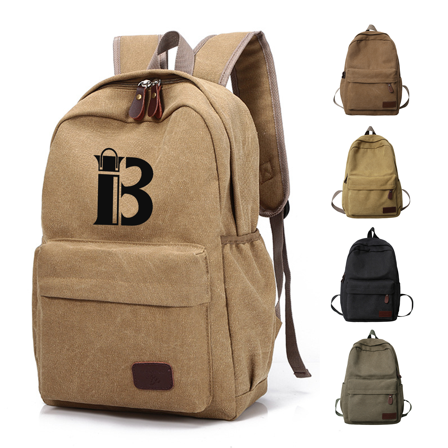 Oxford Canvas Travel Hiking Vintage Retro Style Backpack 1