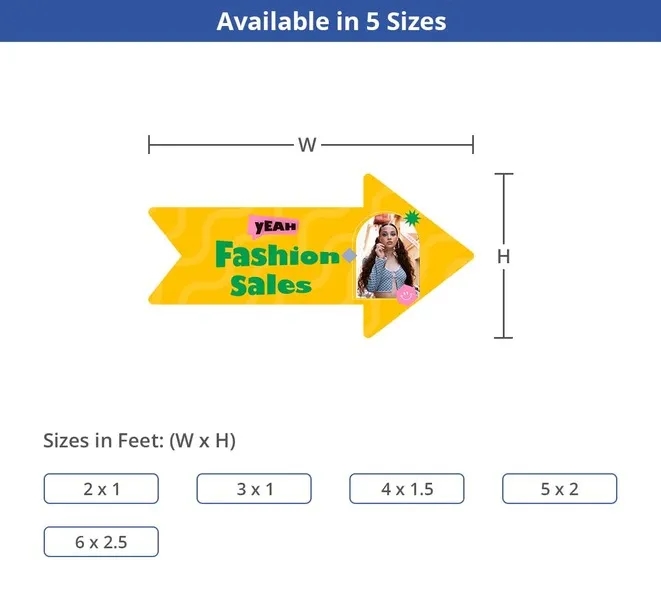 Directional Arrow Signs - 3ft x 1ft 5
