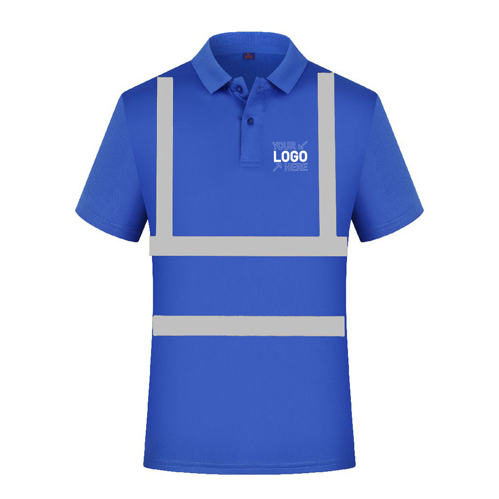 High Visibility Reflective Construction Safety Polo T Shirt 1