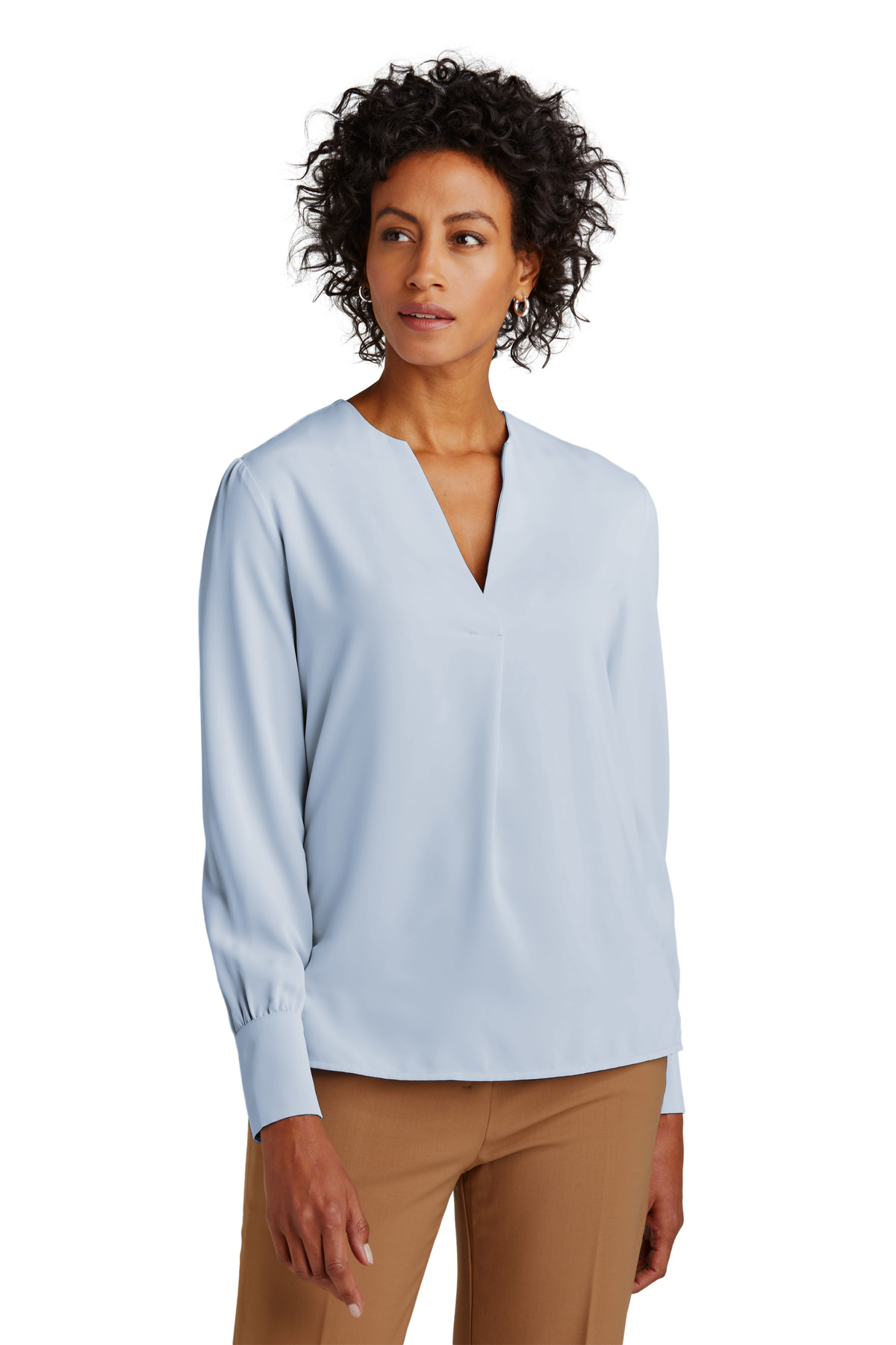 Brooks Brothers Women's Open-Neck Satin Blouse BB18009 17