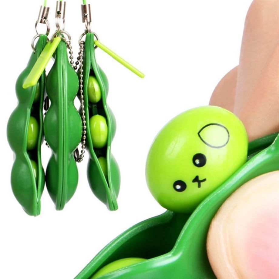 Squeeze Soybean Stress Relieving Keychain Fidget Toy 1