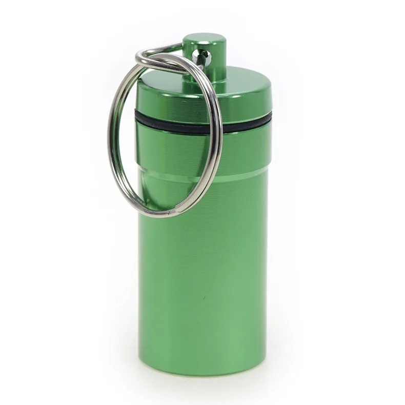 Metallic Aluminum Pill Bottle Keychains 2