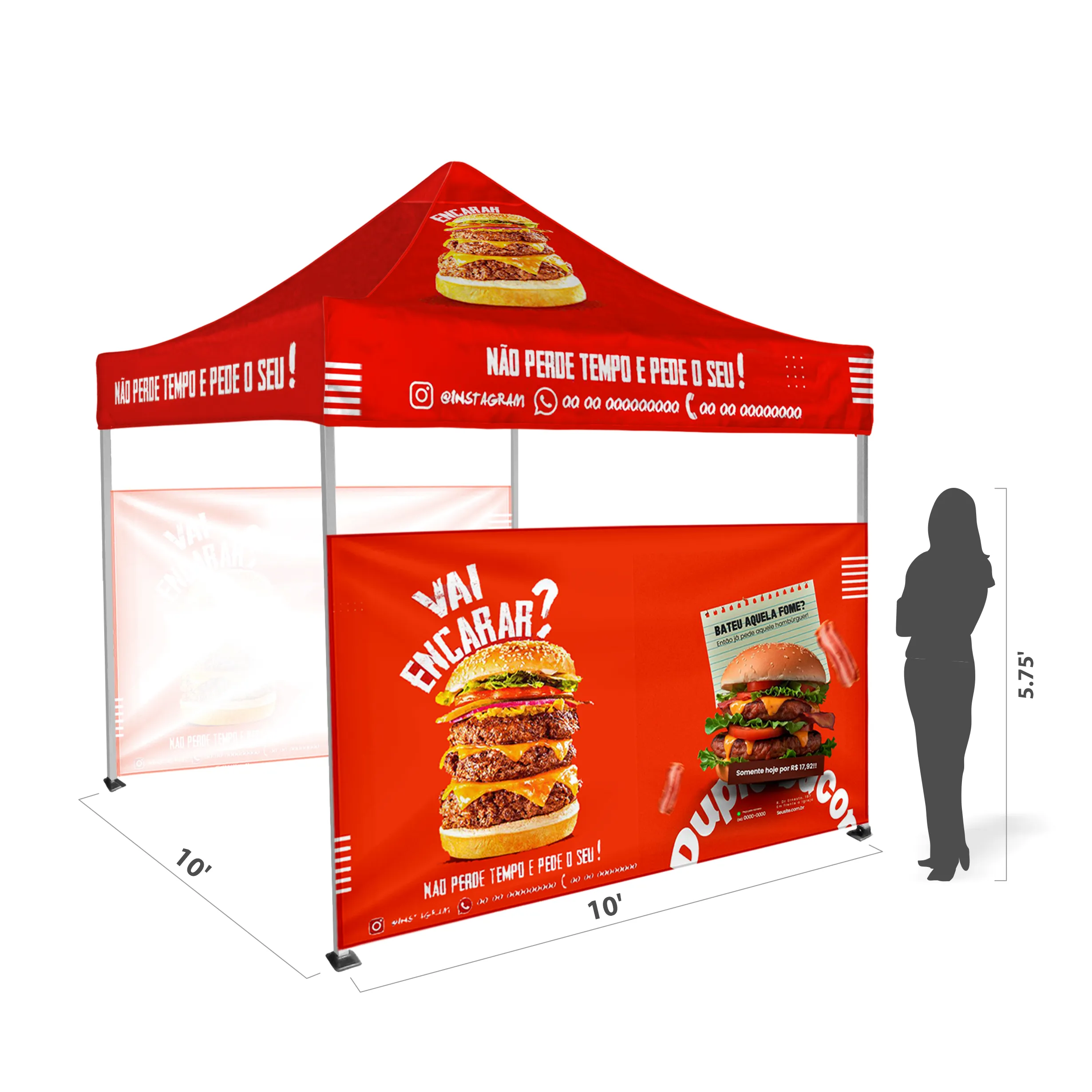 10'x10' Tent Canopy with frame and two half wall 4
