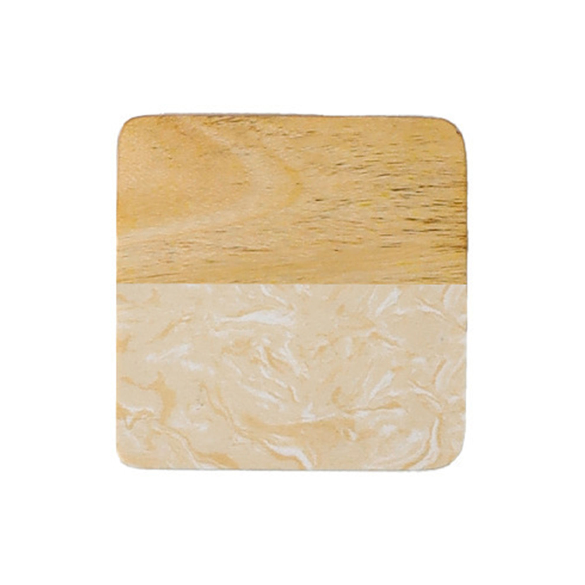 Marble Wood Coaster 3.94" Square X 0.39" Thickness 5