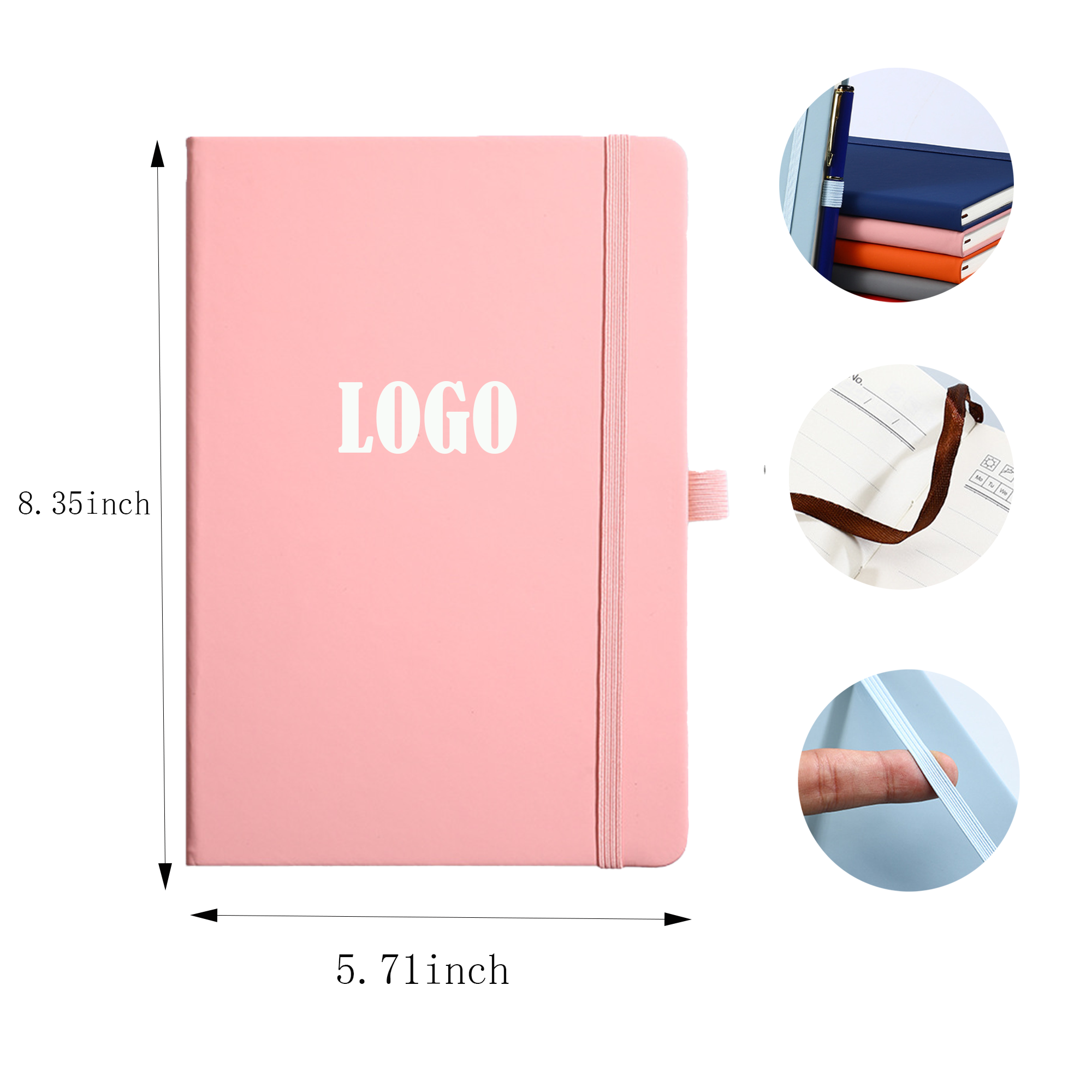 A5 Journal Hardcover Notebook With Pen Holder For Office MOQ50 2