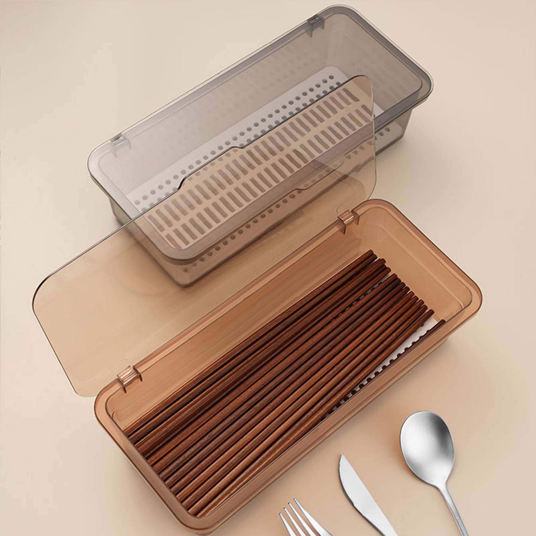 Plastic dust-proof drain chopstick holder 8
