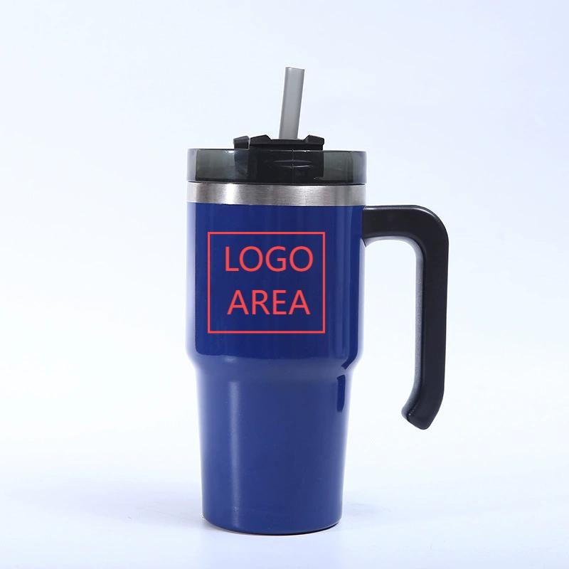 30 OZ Insulated Travel Mug with Handle, Lid and Straw 2