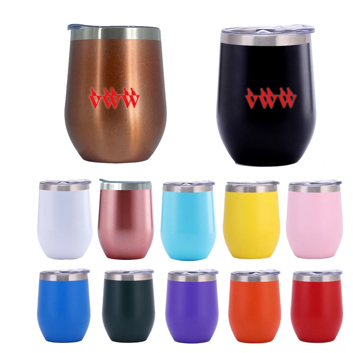 12 oz Coffee Mug Wine Insulated Tumblers With Lids 4