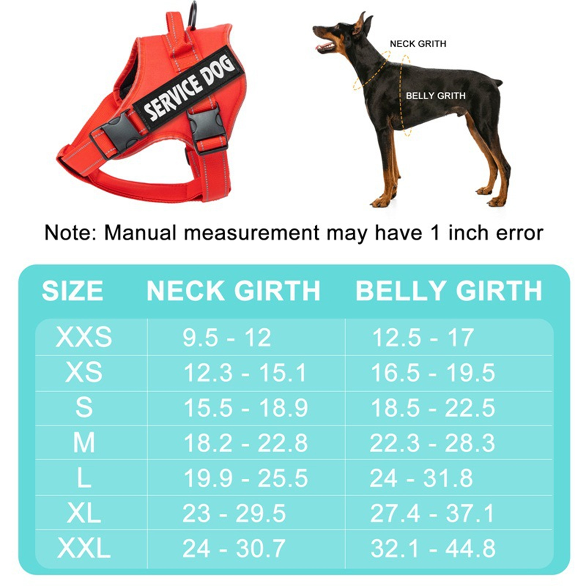 Pet Harness Reflective Adjustable Service Dog Vest 1