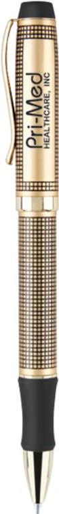Hess Satin Gold Twist Brass Ballpoint Pen 2