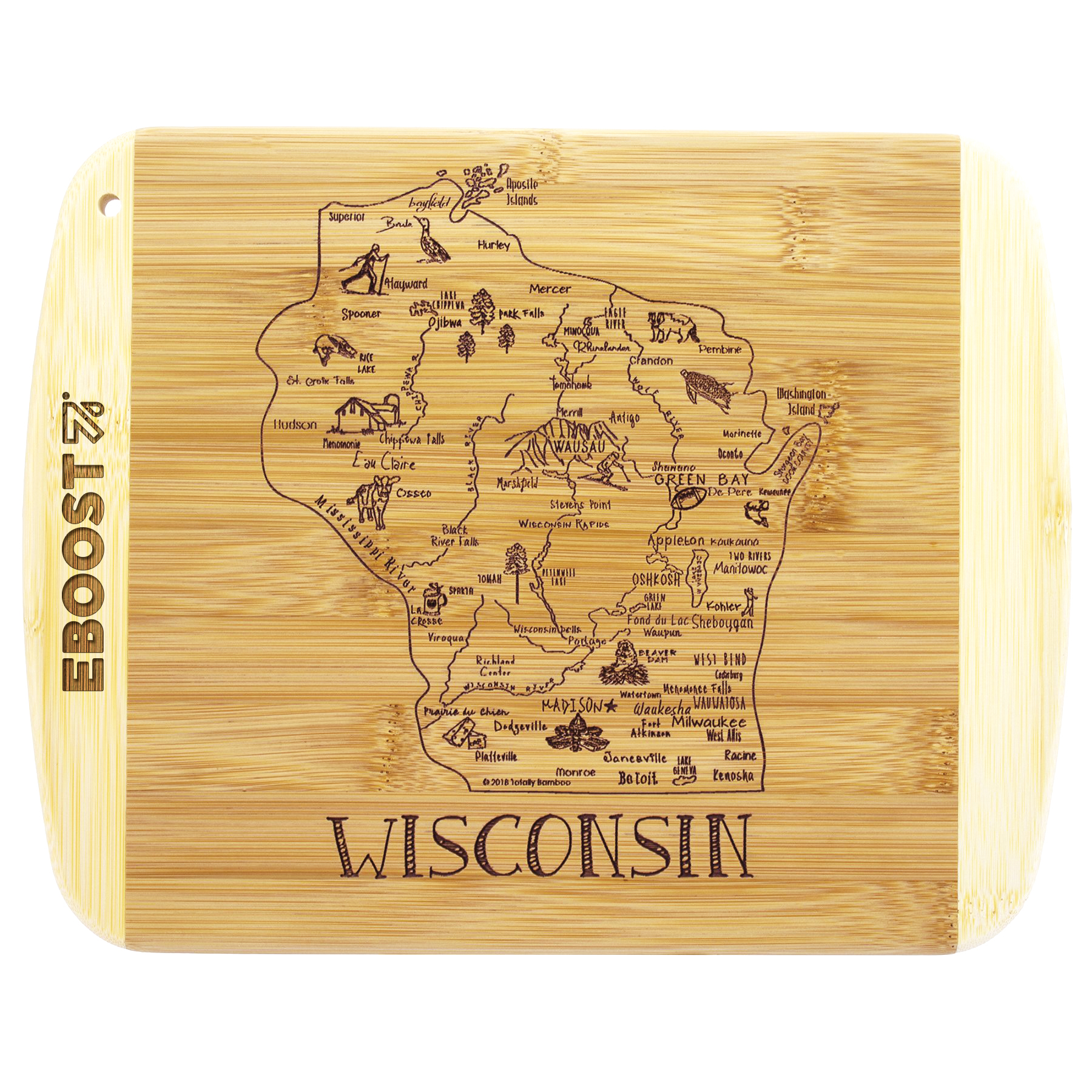A Slice of Life Wisconsin Serving & Cutting Board