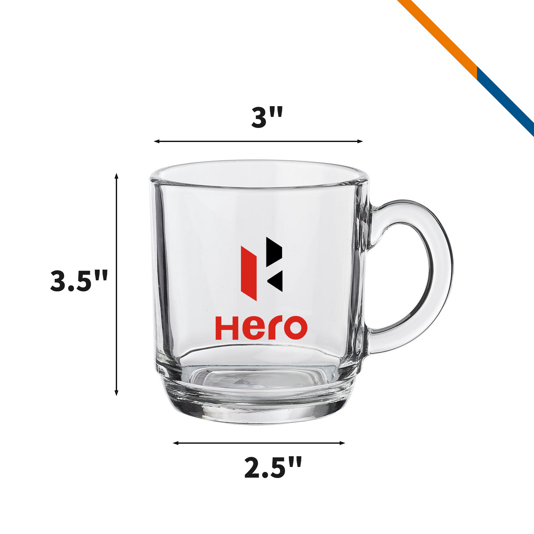 Nadir Colton Glass Coffee Mugs - 10 OZ. 6