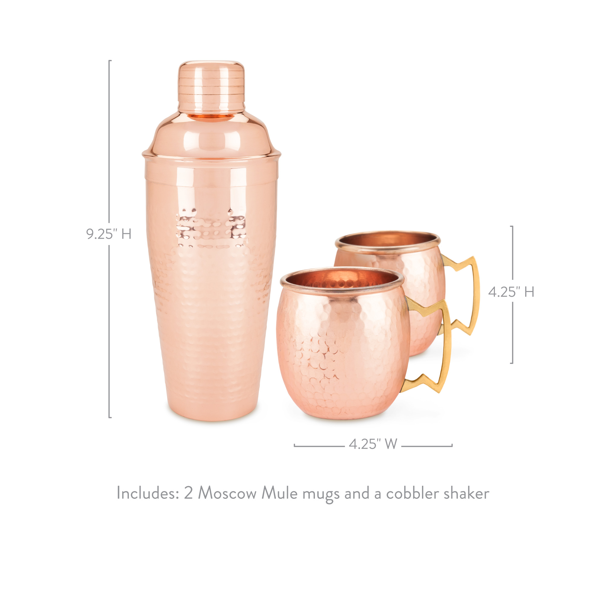 Twine Living® Hammered Copper Bar Set 4