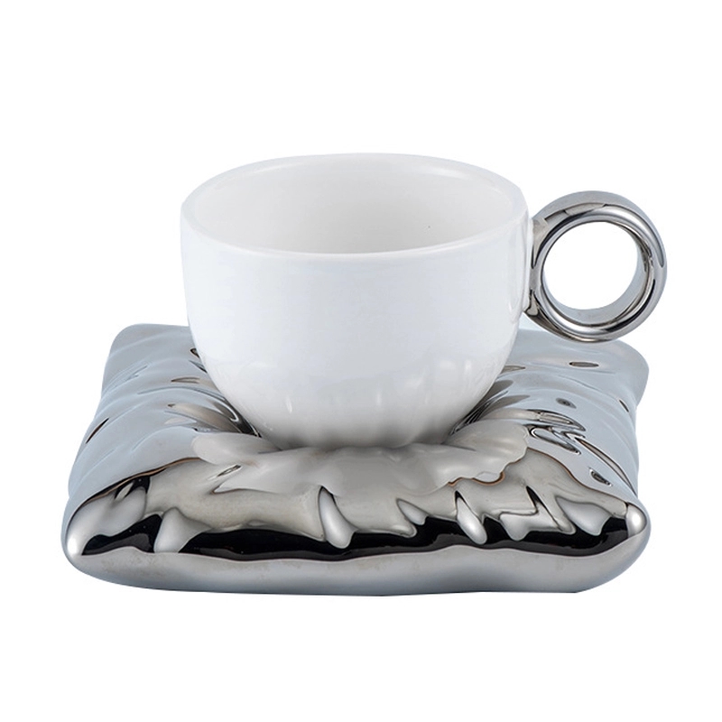 Custom 6.7 OZ. Ceramic Tea Cup Coffee Mug with Saucer Set 20