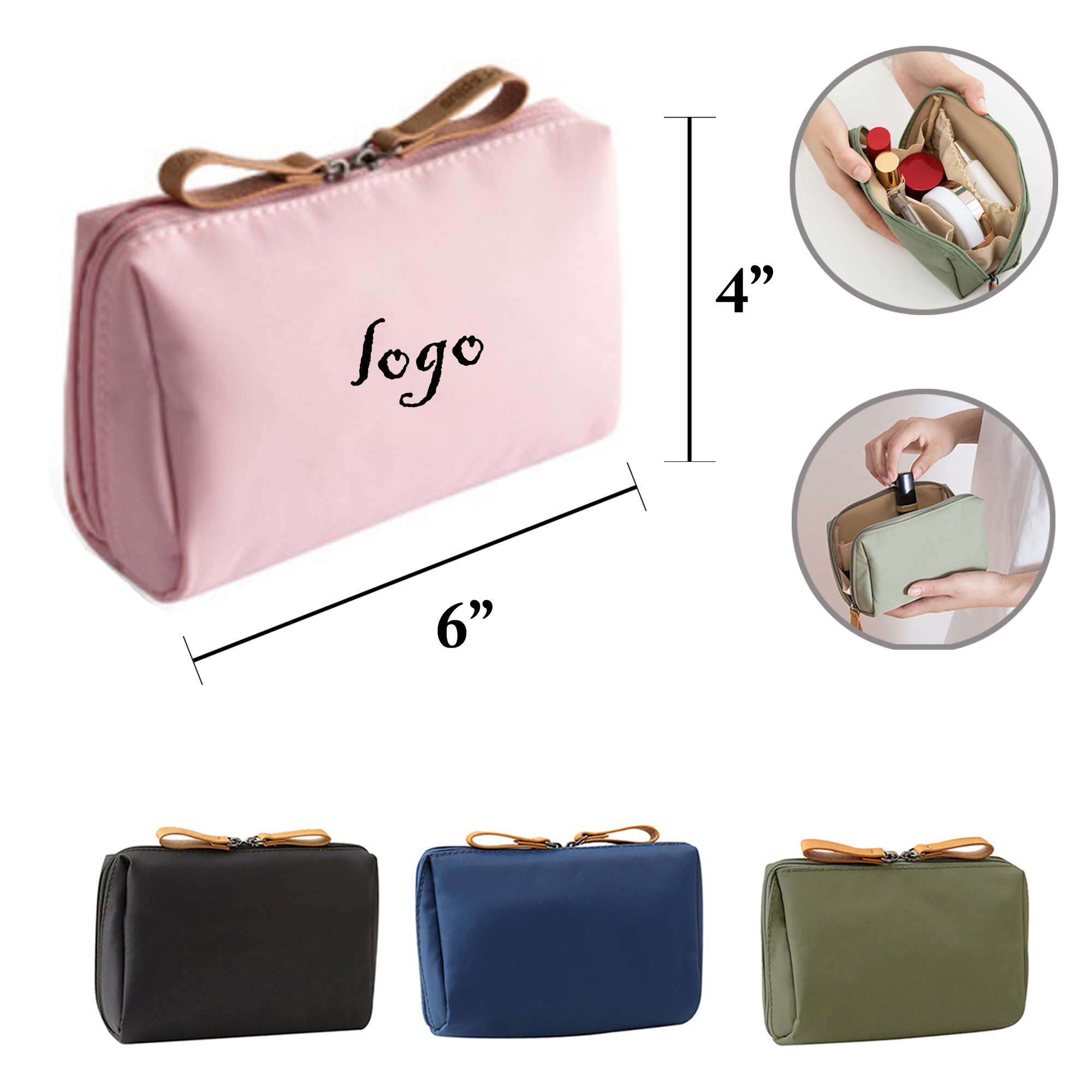 MOQ100 Nylon Cosmetic Travel Pouch Organizer 5
