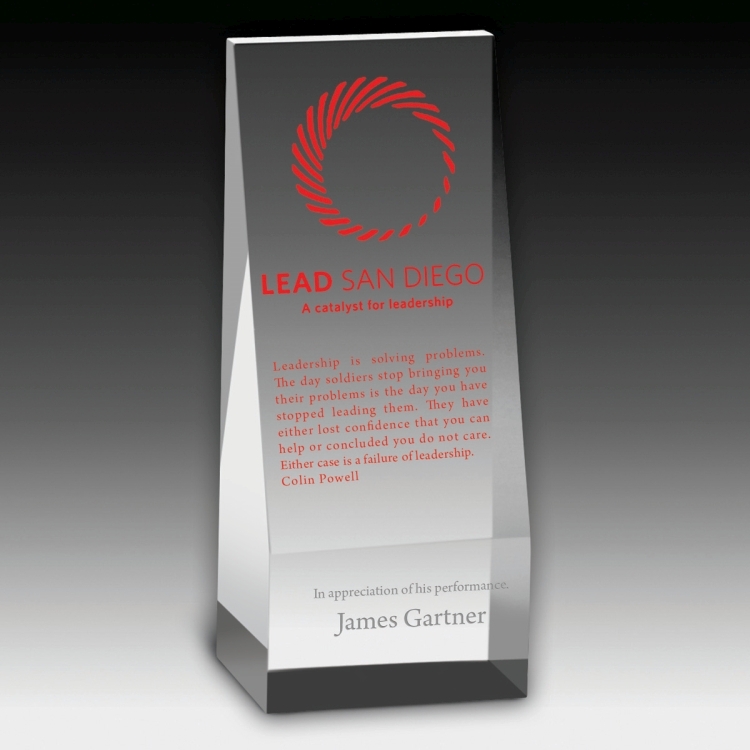 Screen Printed Angled Obelisk Award - 6" 2