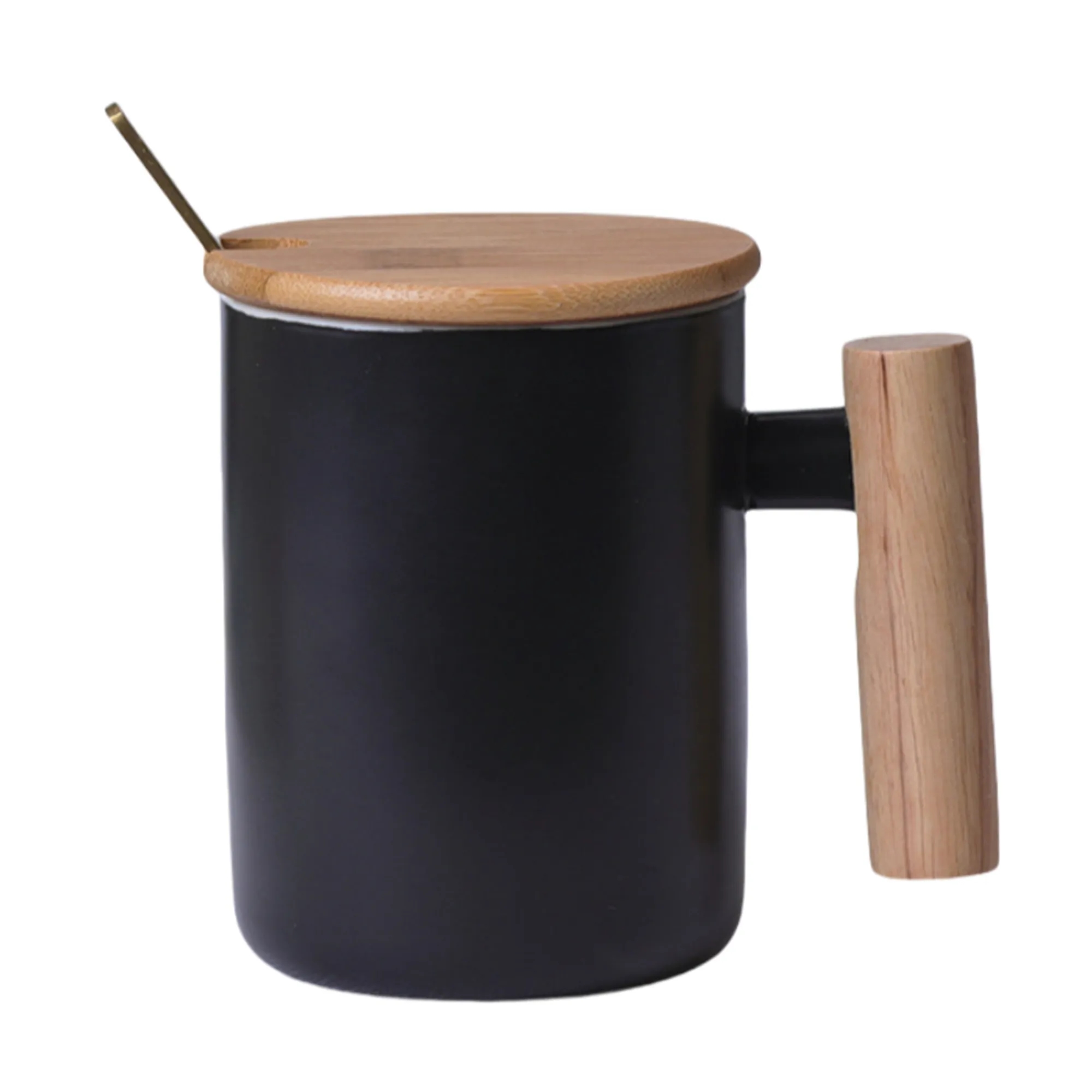 Ceramic Coffee Mug with Lid and Scoop 4