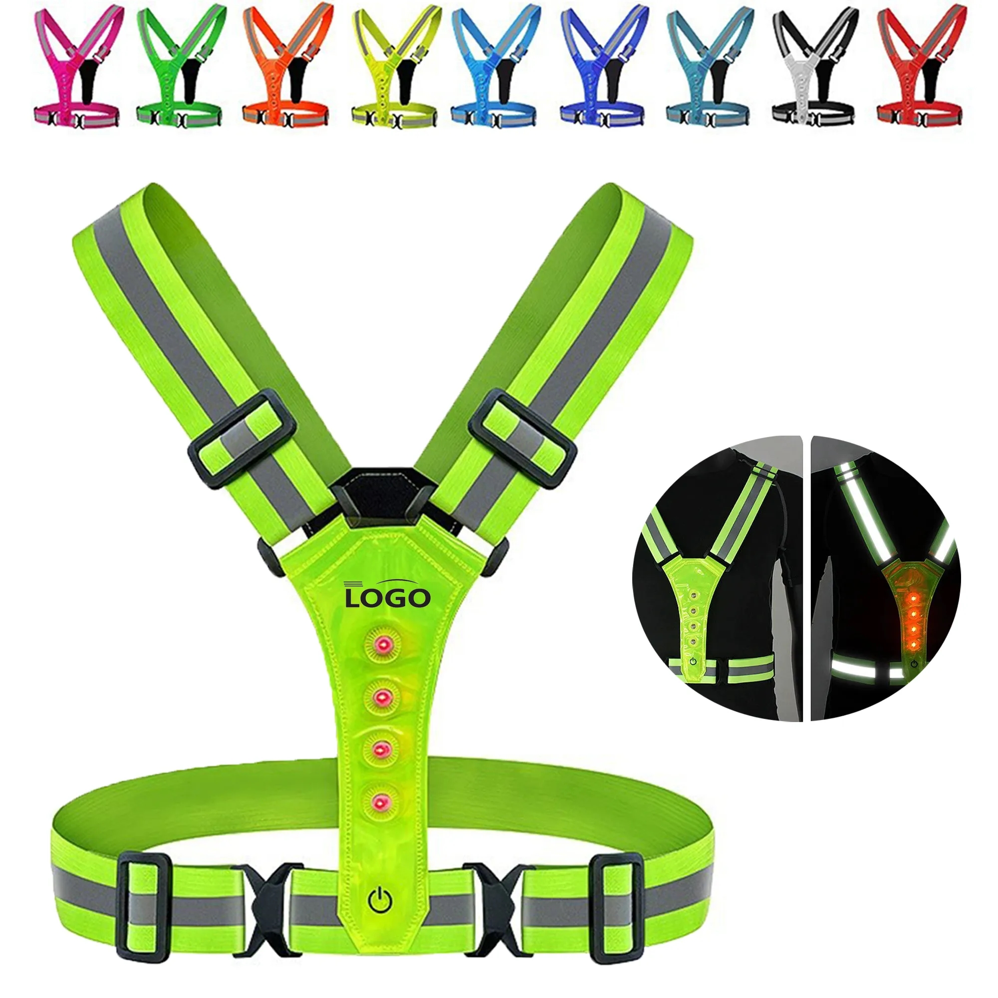 LED Light V-Type Reflective Safety Vest 1