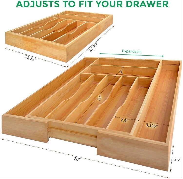 Bamboo Kitchen Drawer Organizer 2