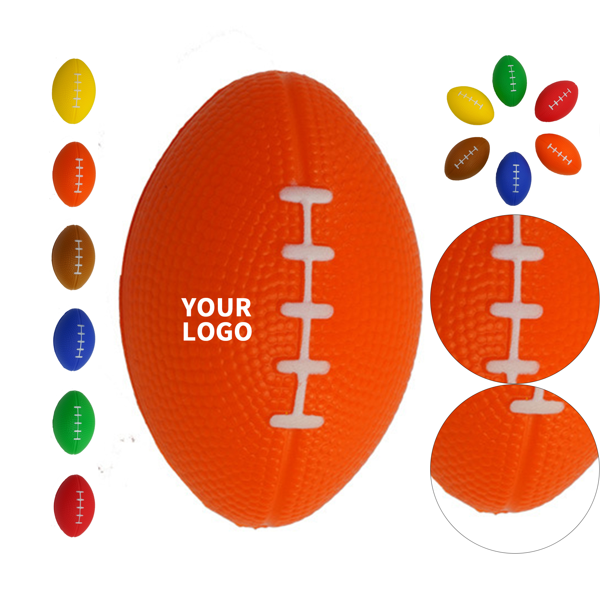 PU Foam Rugby Shape Stress Reliever Ball 6
