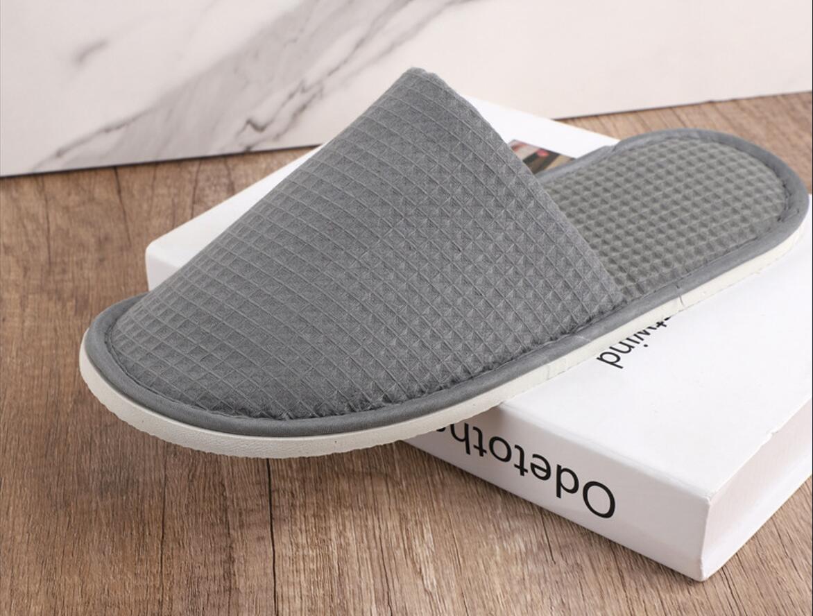 Waffle Pattern Disposable Hotel Home Spa Hospital Slippers 2