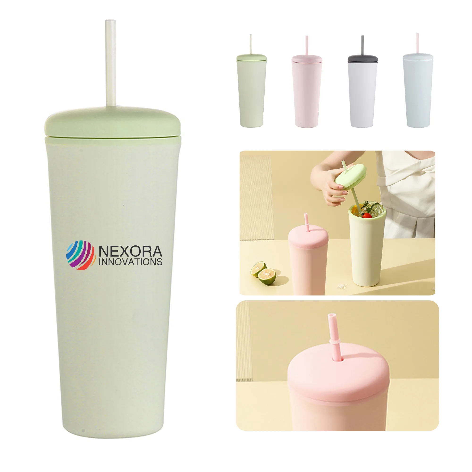 Reusable Plastic Straw Tumbler with Leak Proof Seal 10