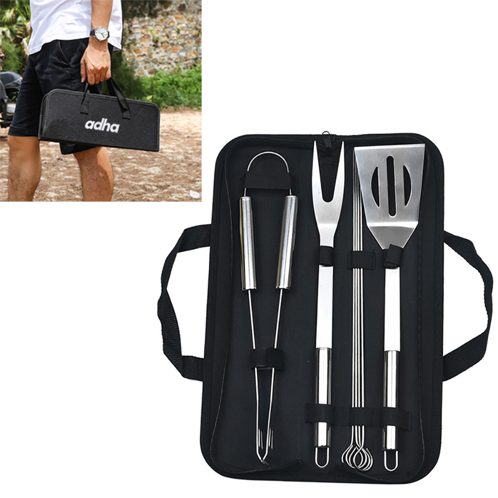 7-Piece Stainless Steel BBQ Set w/ Carrying Bag 2