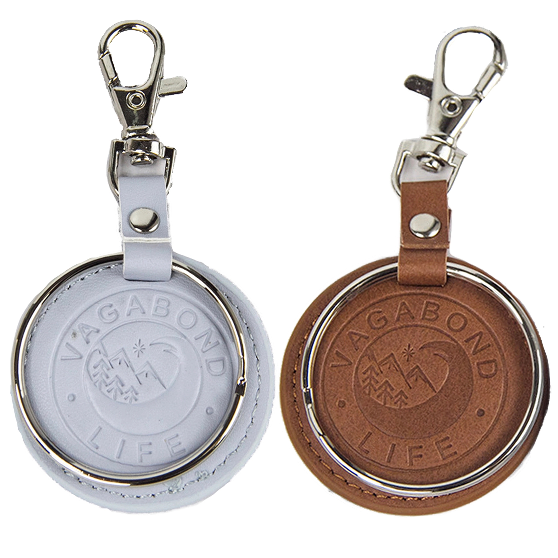 Debossed PU Leather Keychain 1