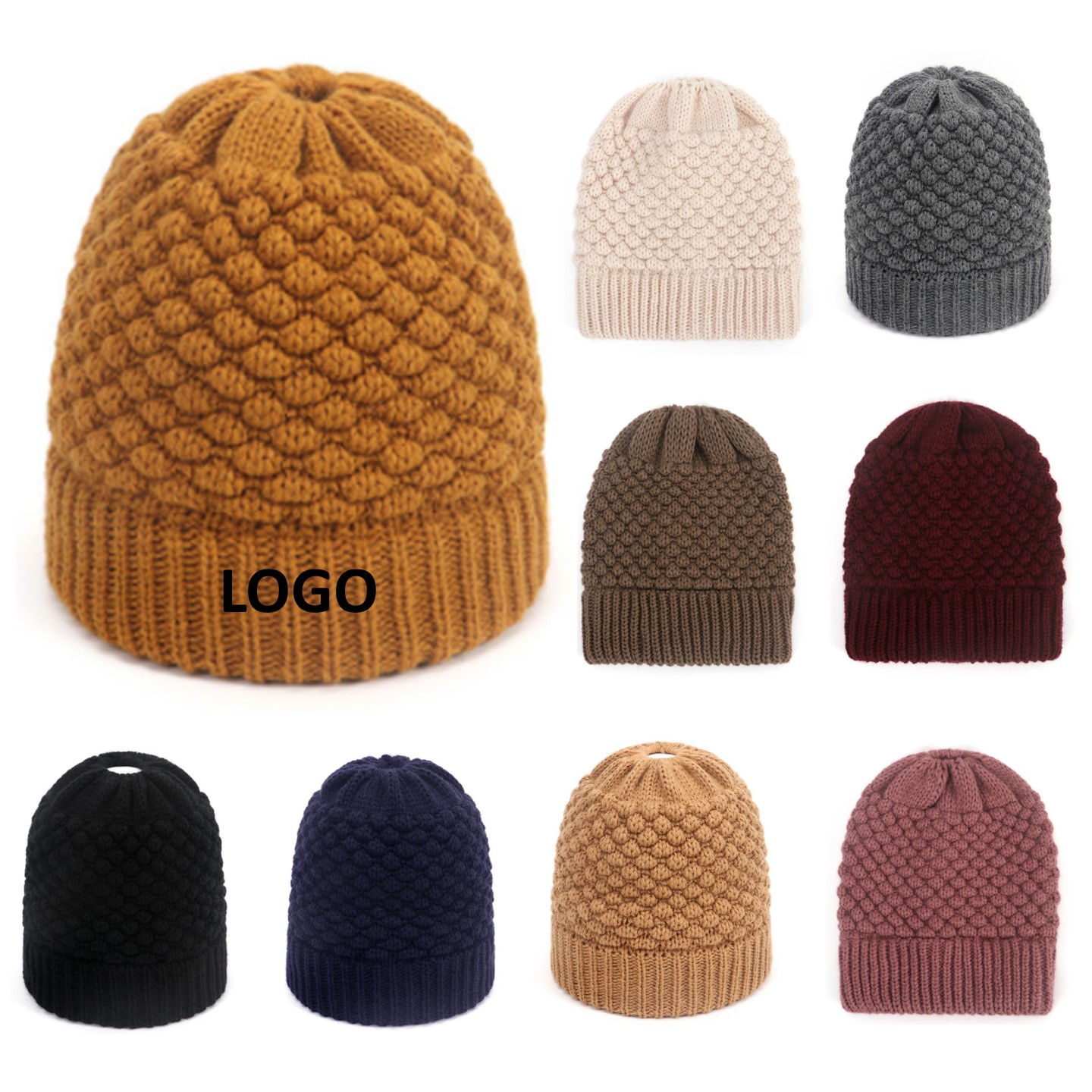 Knitted Ponytail Beanie 1