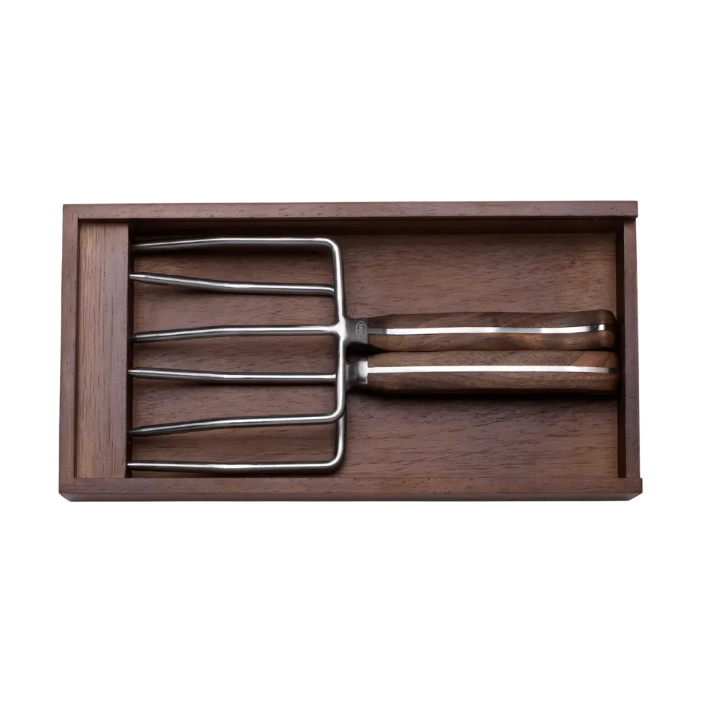 Turkey Lifter Forks in Rosewood Gift Box 10