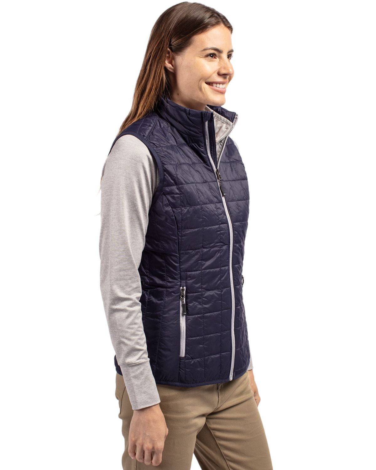 Cutter & Buck Rainier Recycled Insulated Puffer Womens Full Zip Vest 11