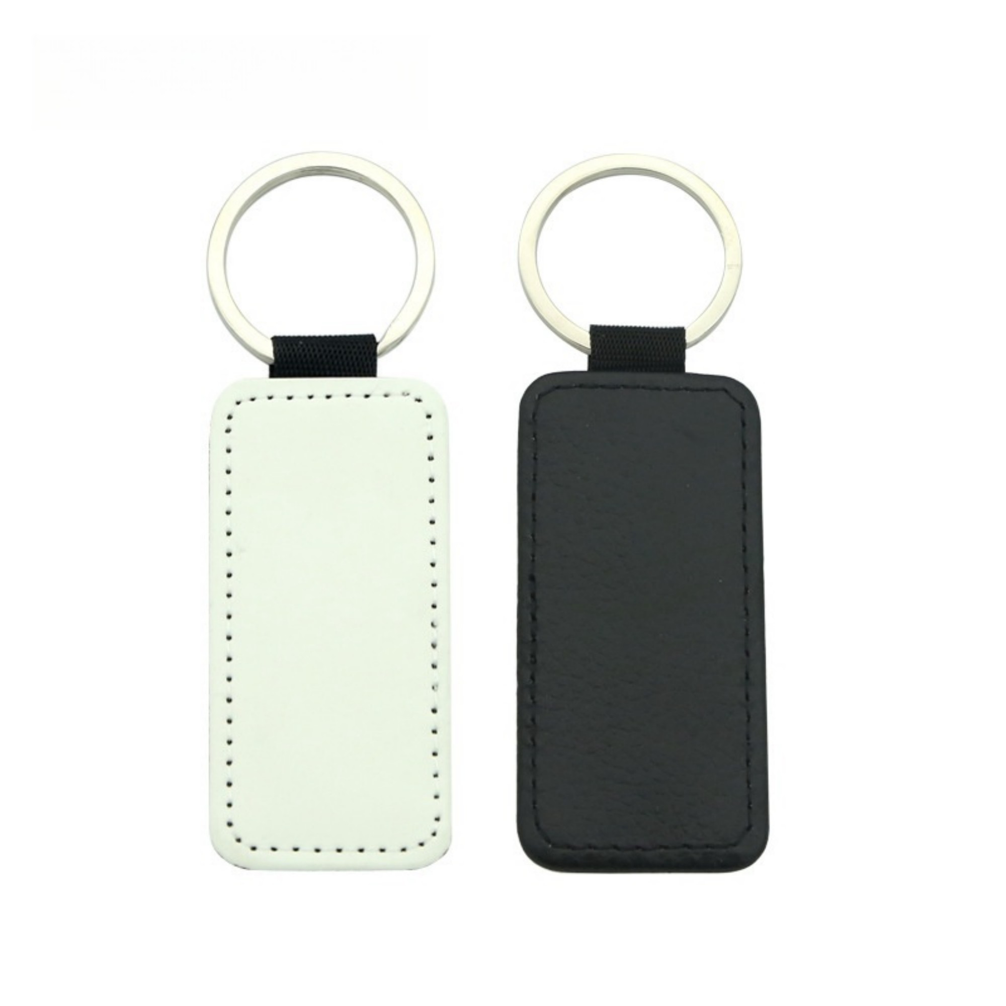 Rectangular PU Leather Keychain 2