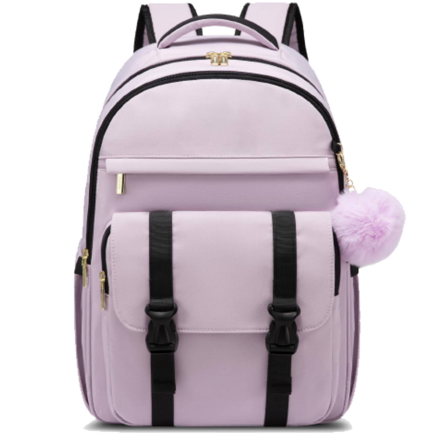 Women Nylon Waterproof Business Backpack w/ Pendant 3
