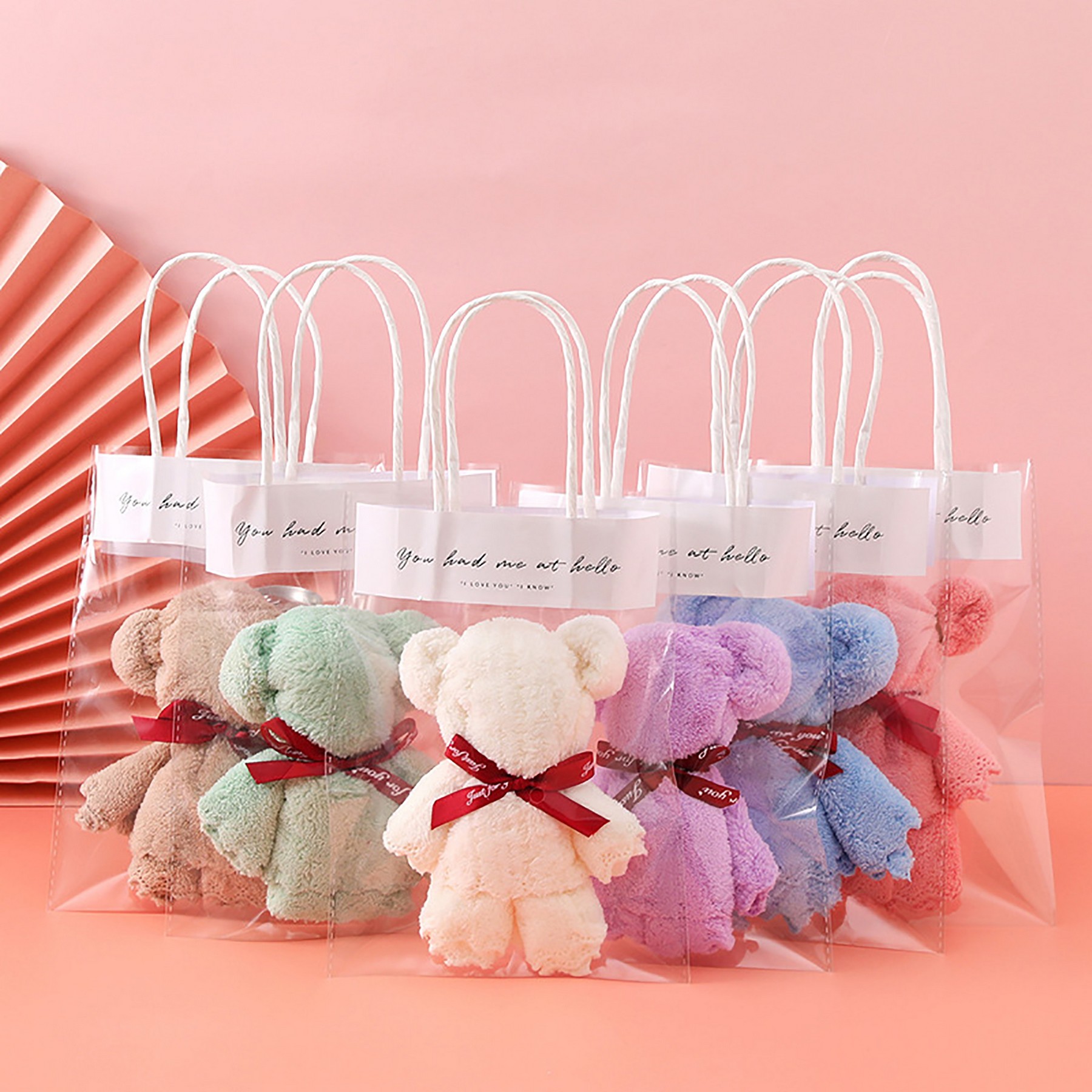 Coral Fleece Creative Bear Shaped Towel With Gift Bag 8