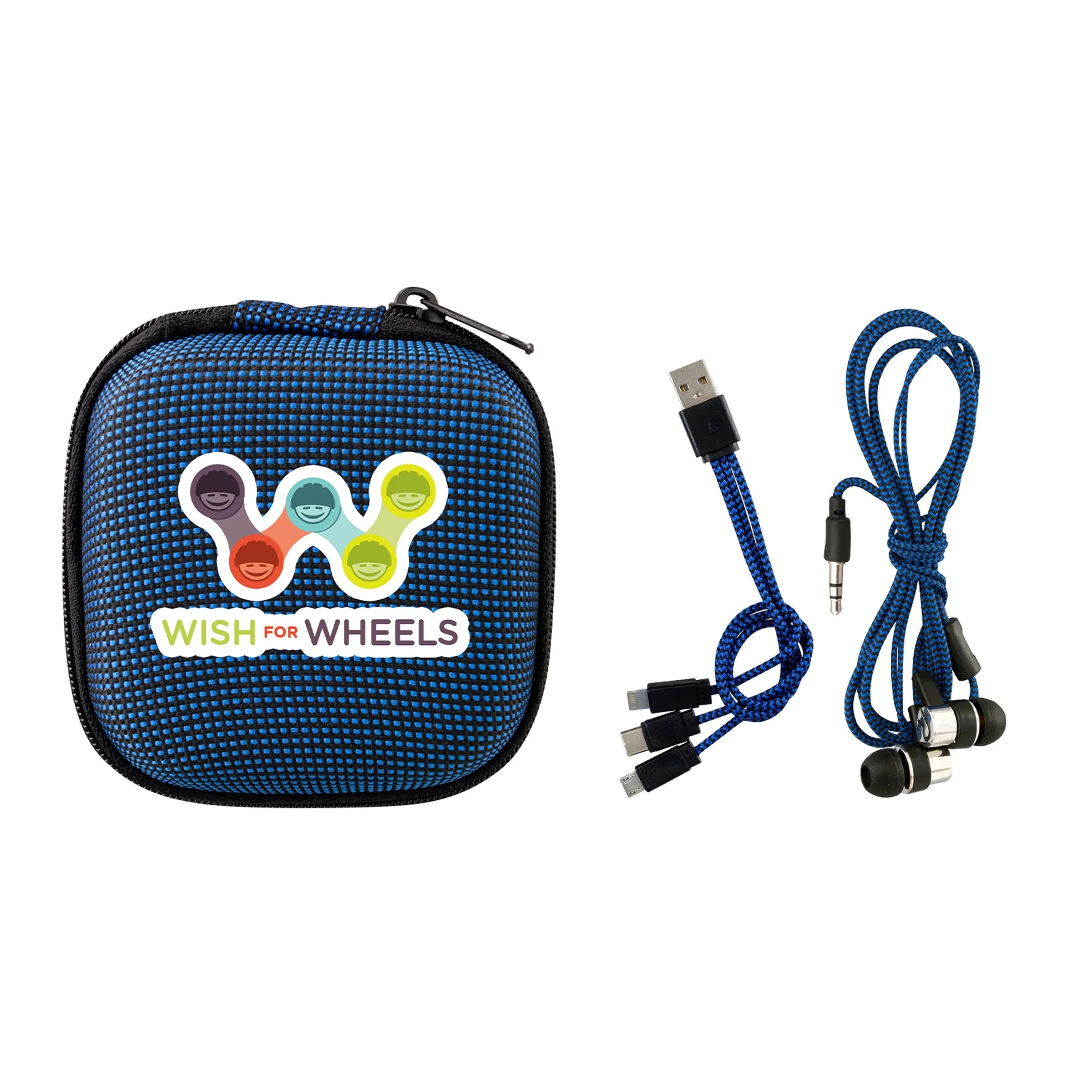 TEXTURED CHARGING CABLE EAR BUD KIT 3