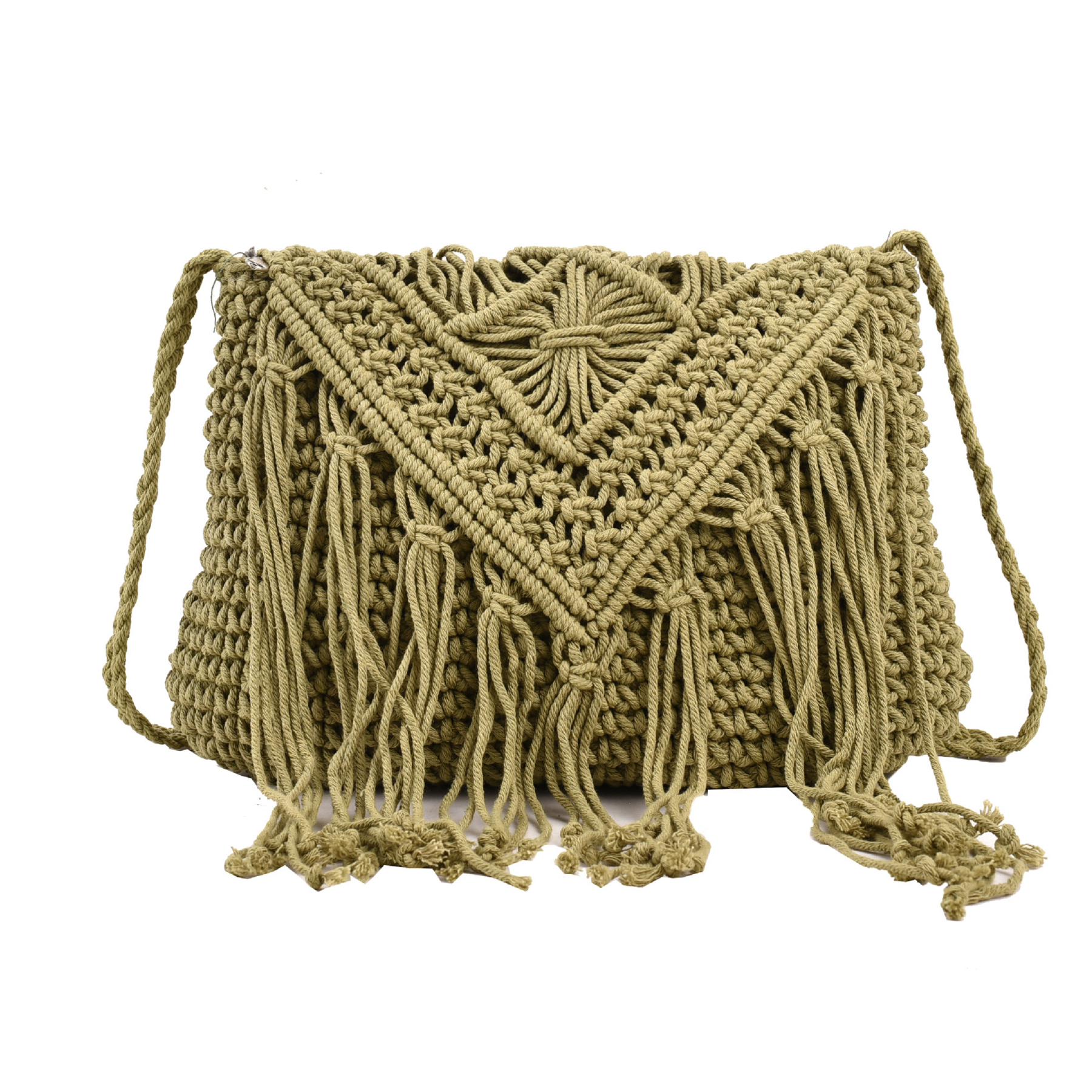 Jute Straw cotton tassel shoulder cross-body bag 2