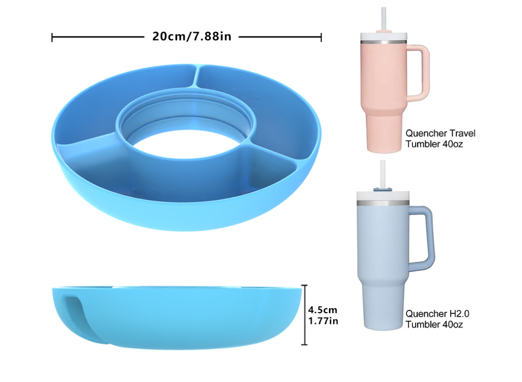 BPA Free Silicone Snack Platter for 40oz Tumbler 2