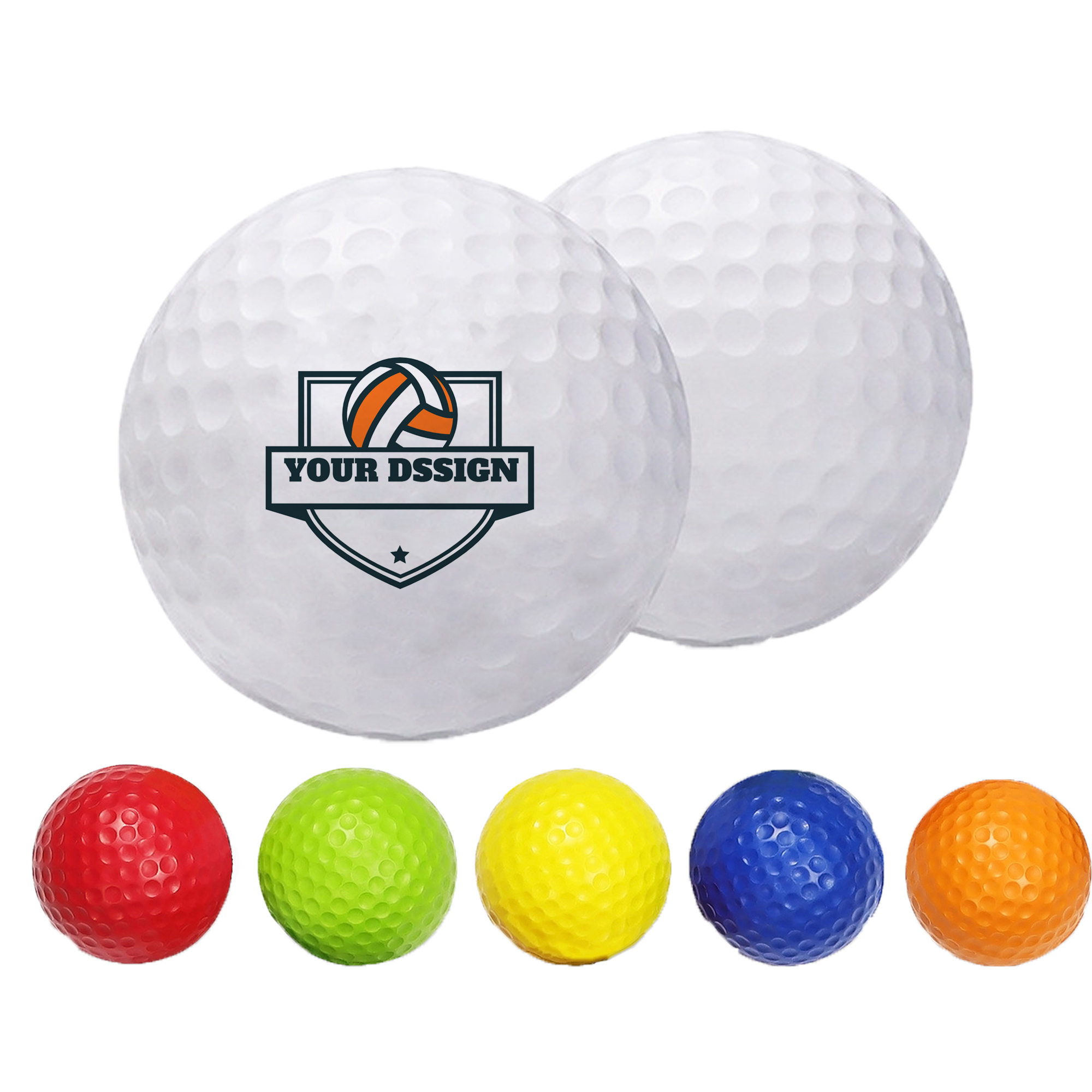 Multi-Colored Golf Balls Full Color Print 1