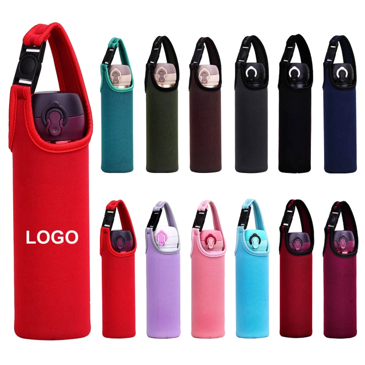 Water Bottle Sleeve Portable Cooler Cover Holder Strap 3