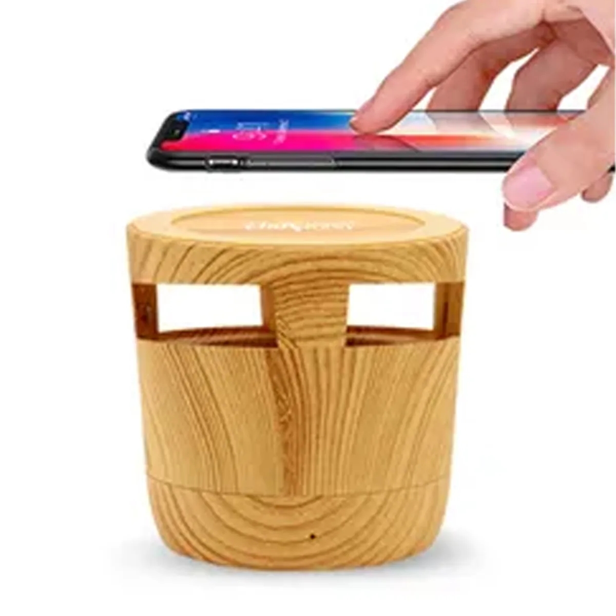 2 in 1 Wood Grain Wireless Charger with Bluetooth Speaker 2