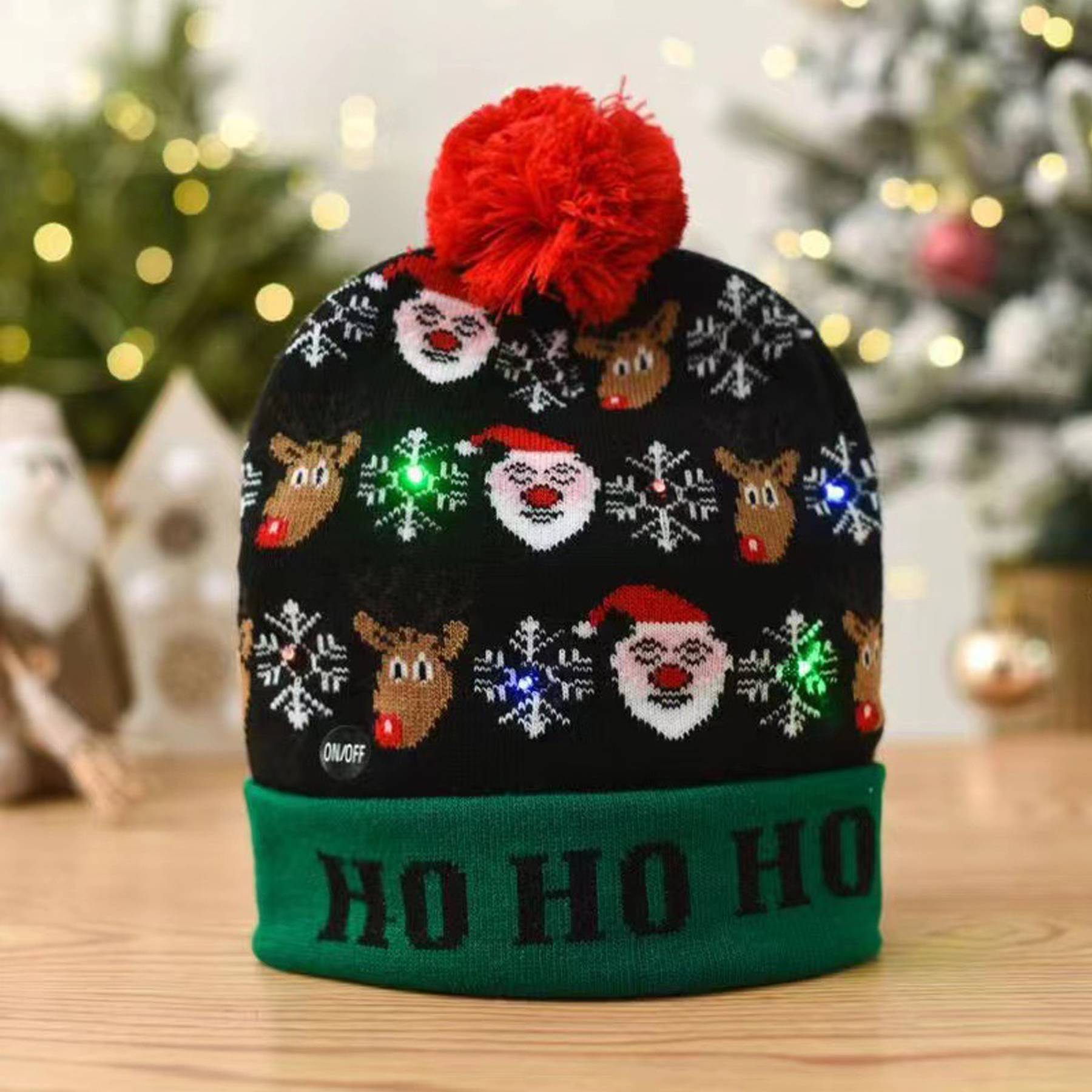 Christmas Hat Beanie with LED Light 6