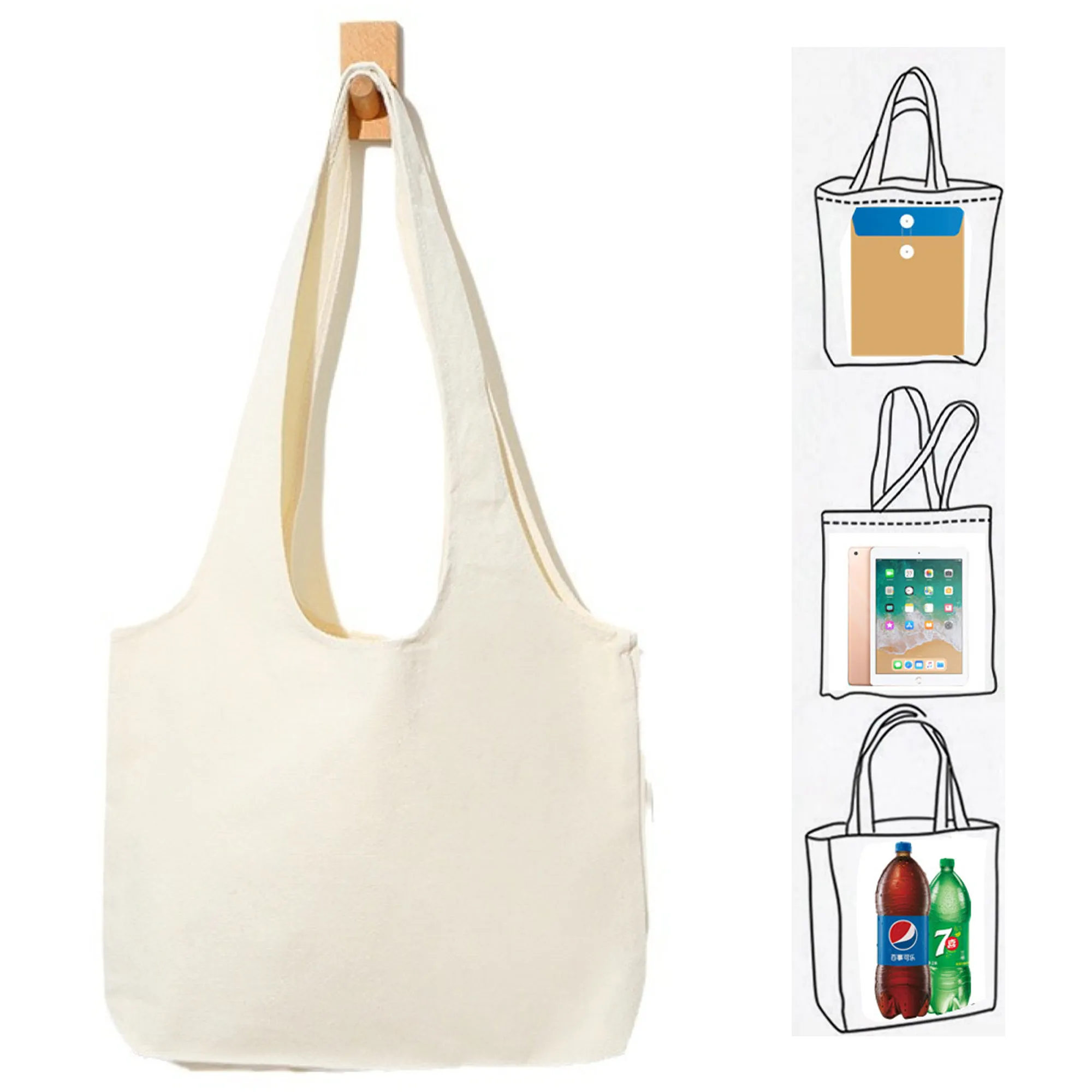 Sleeveless canvas tote bag 2
