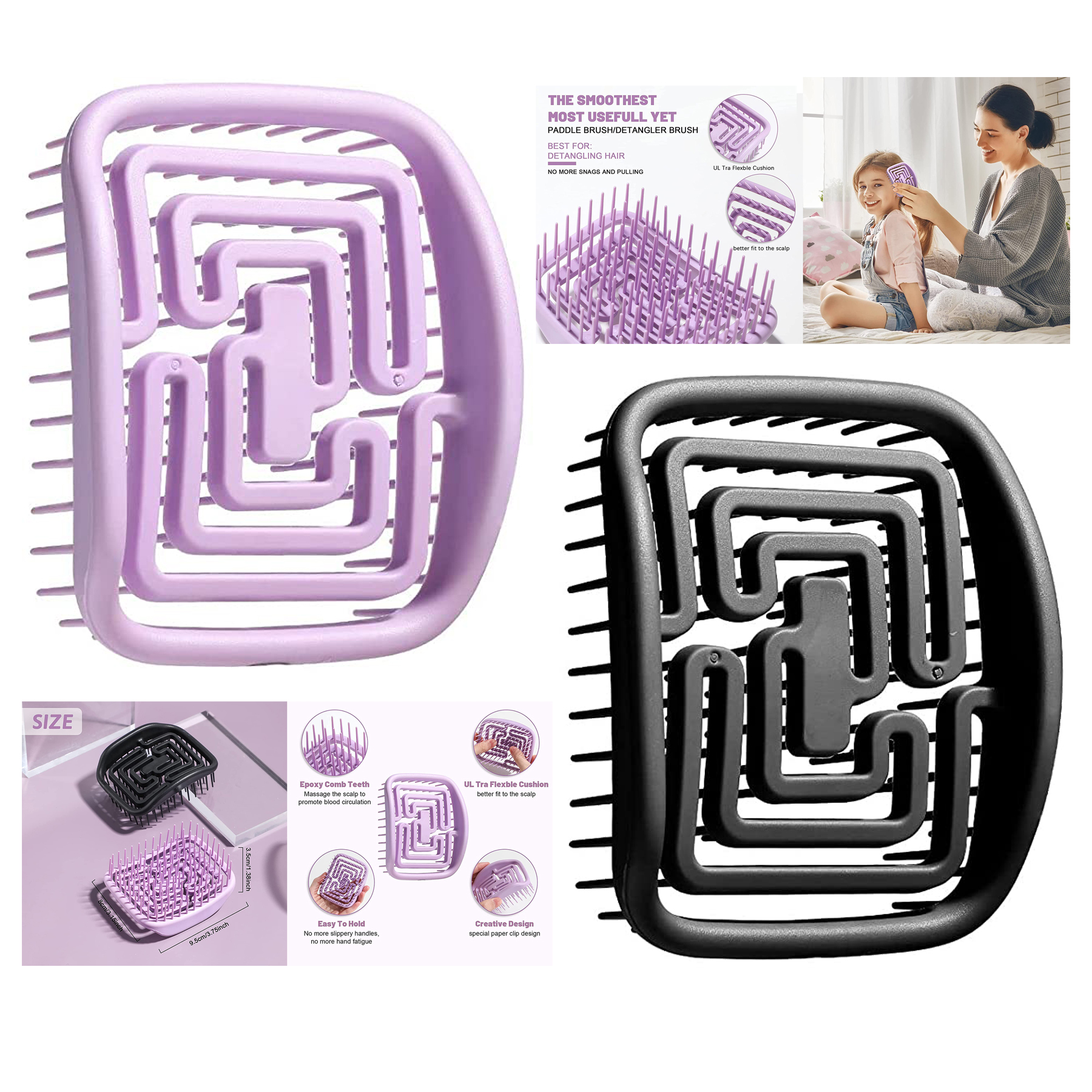 Detangling Hair Brush Oneleaf Hairdressing Comb