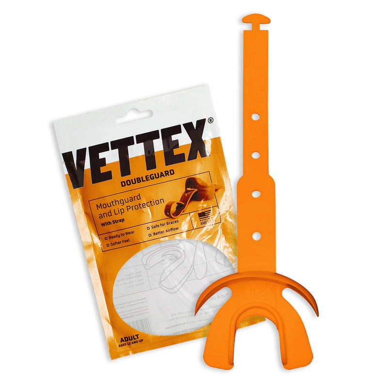 Vettex Football Doubleguard Mouthguard Breathable Doubleguard with Lip Protection and Strap - Adult 16