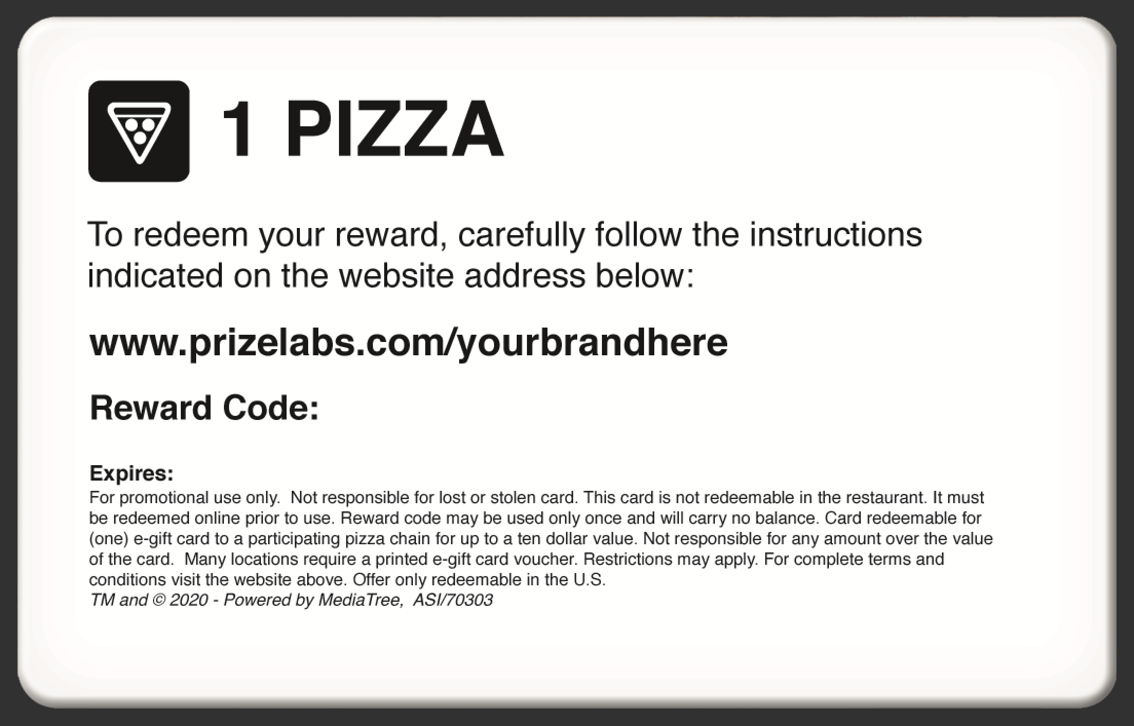 Prepaid Pizza Card 3