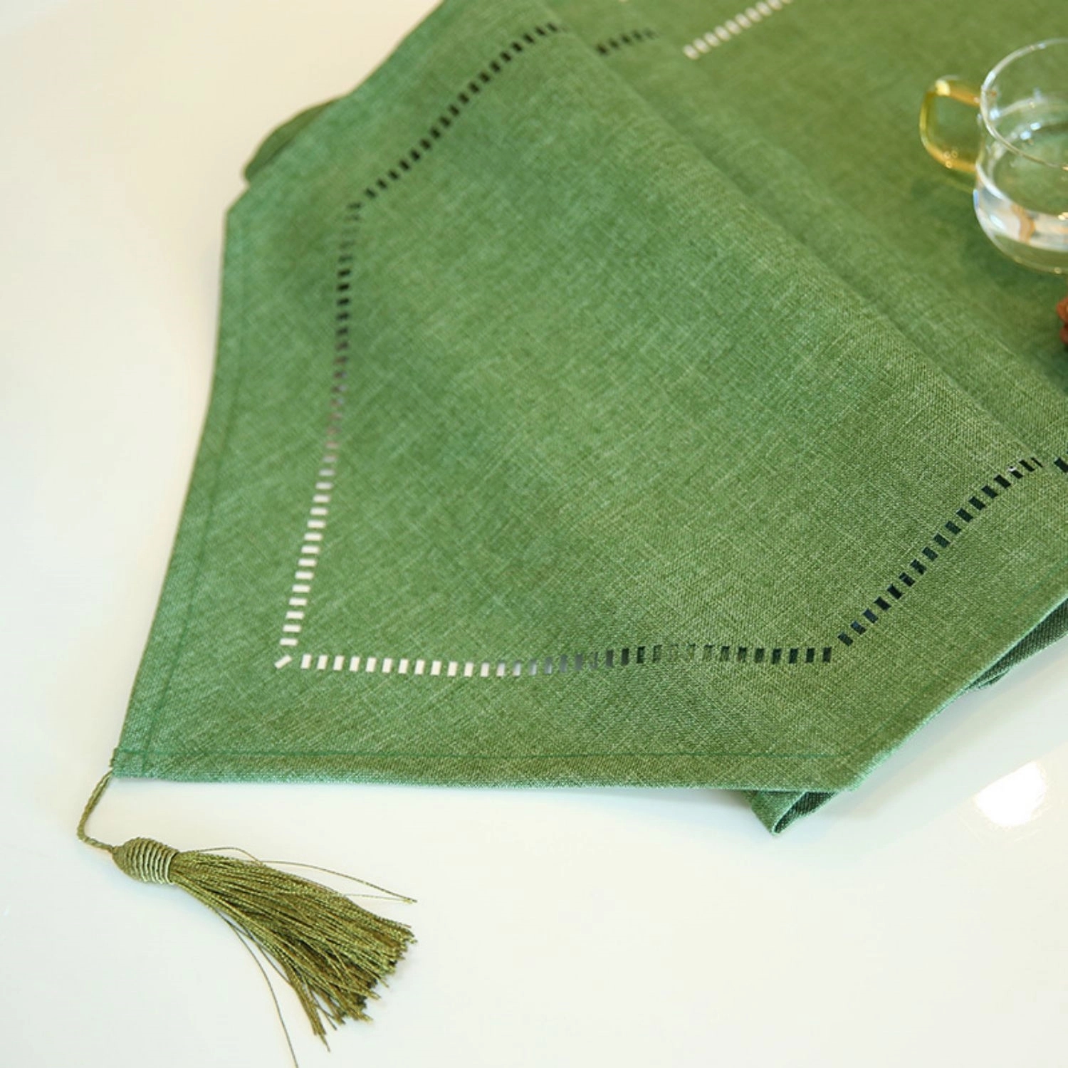 Homes Cotton Linen Table Runner Machine Washable 15