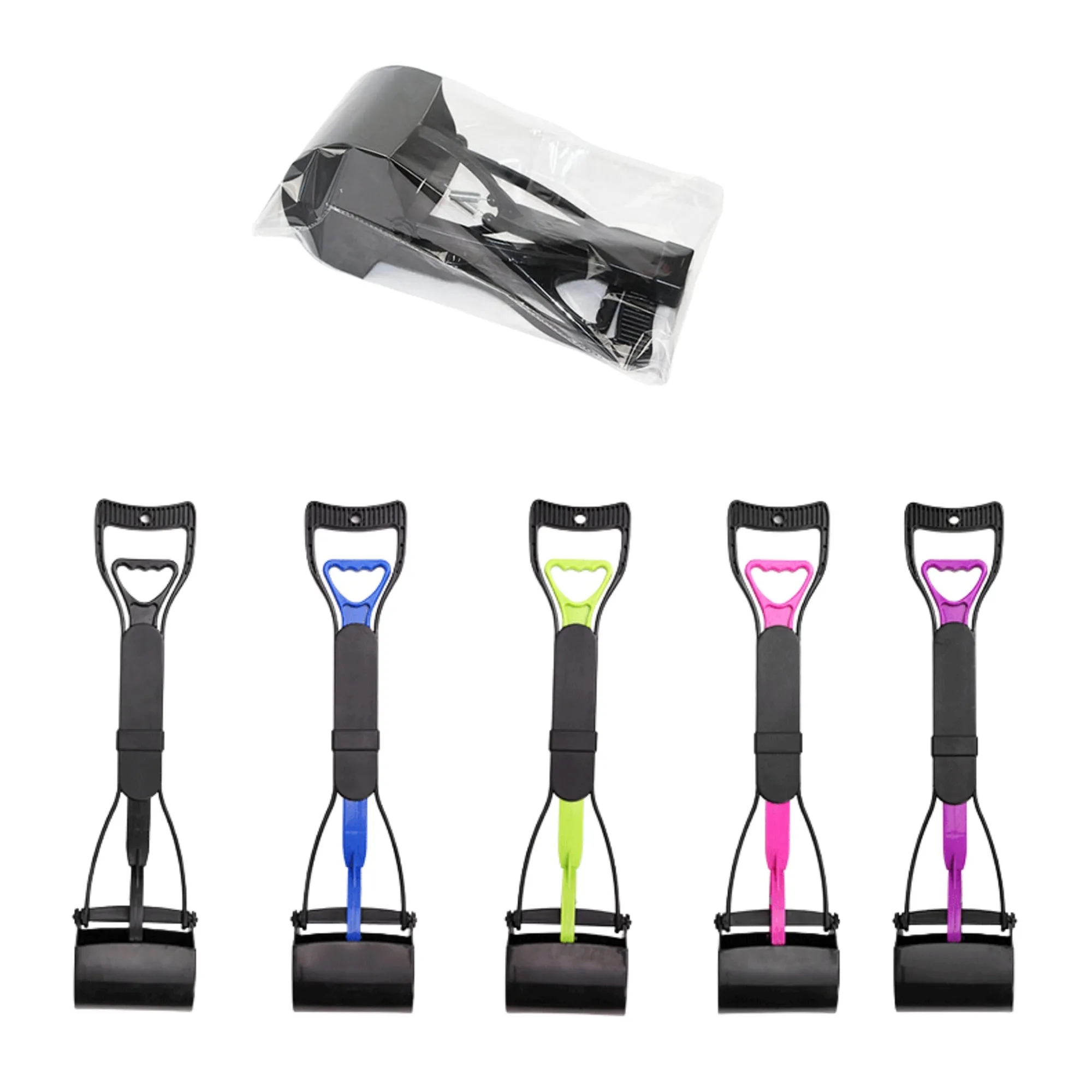 Foldable Long-Handled Pet Pooper Scooper With Trash Bag 3