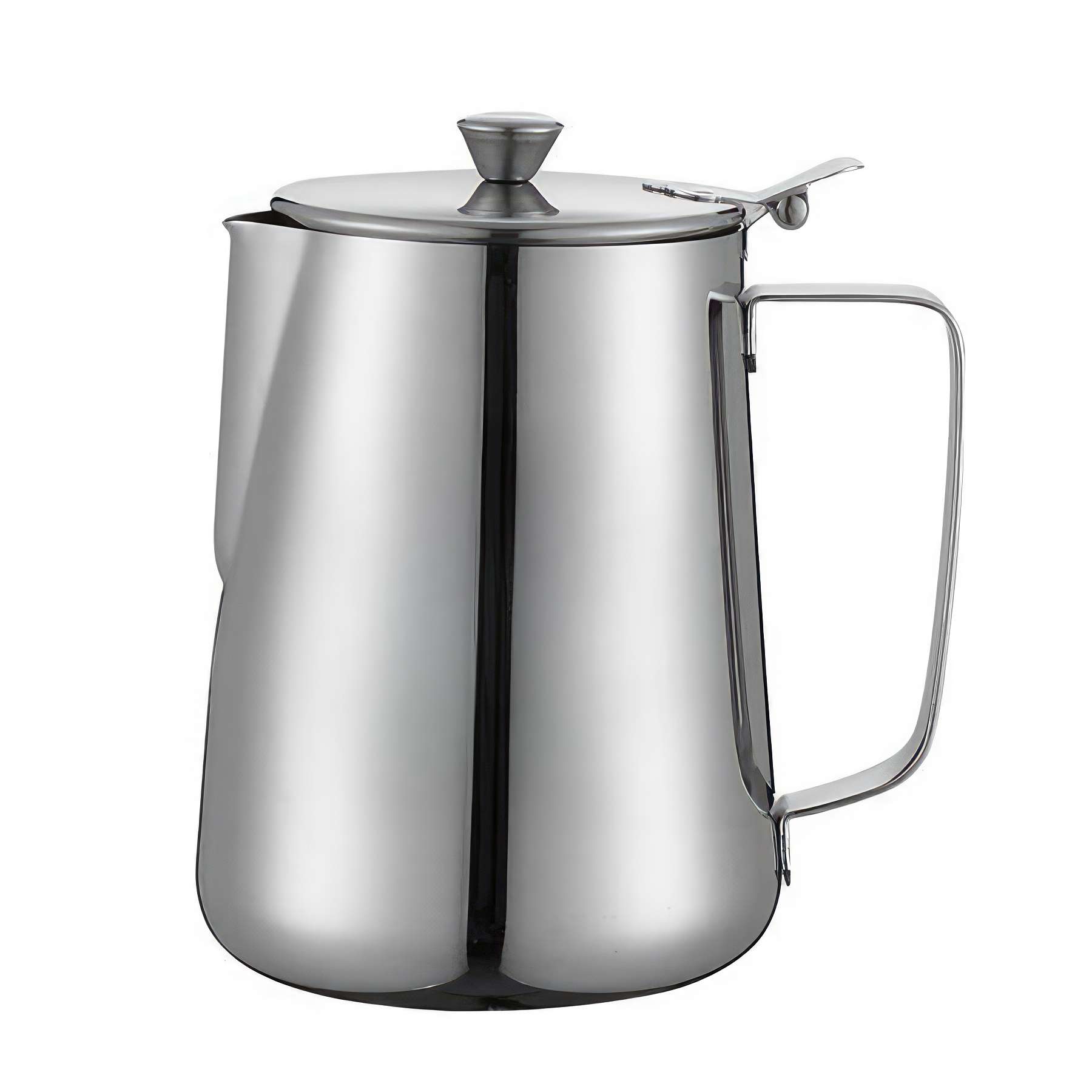 304 Stainless Steel Milk Frothing Cup with Lid: 11.83 oz 2