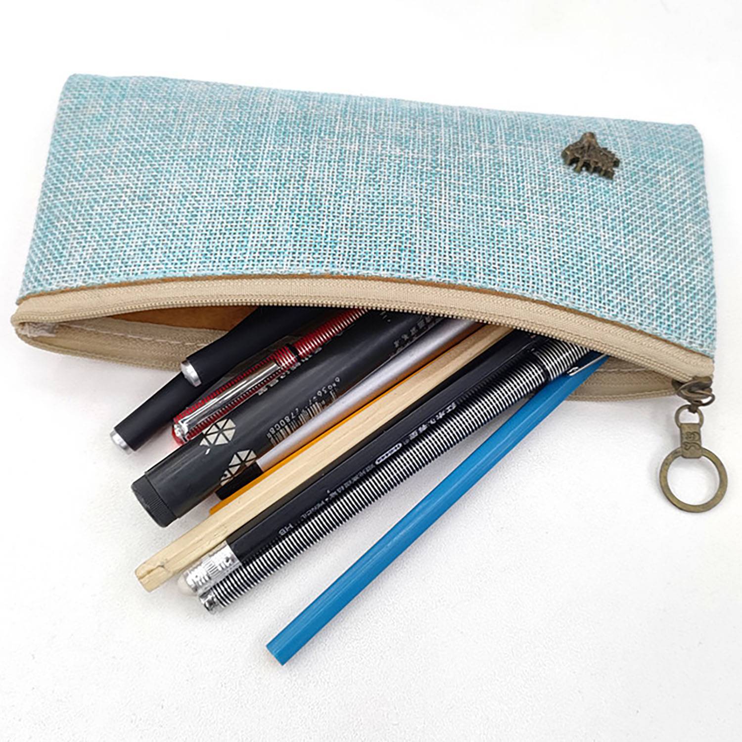 Large Capacity Simple Canvas Storage Pencil Case 10